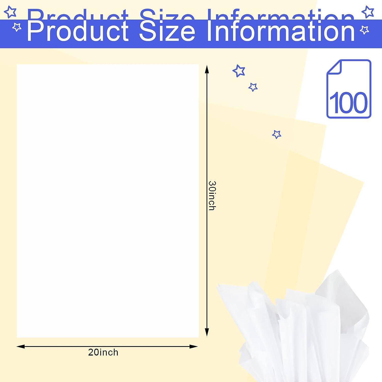 100 Sheets 20 x 30 Inch Acid Free Archival Tissue Paper for