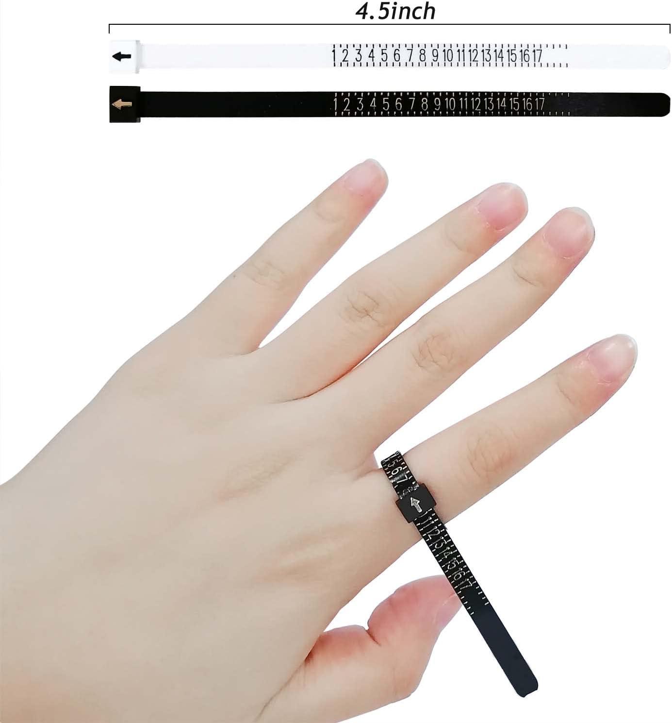 USA Black Plastic Ring/Finger Sizer Measuring Tool Gauge Sizes 1-17