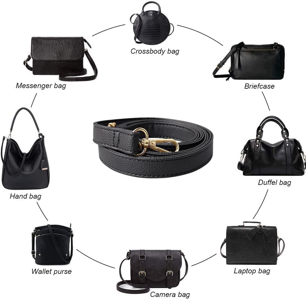 Leather Purse Handbag Shoulder Strap Replacement Belt with Metal Swivel  Hooks Lady DIY Craft Making Bag Accessories
