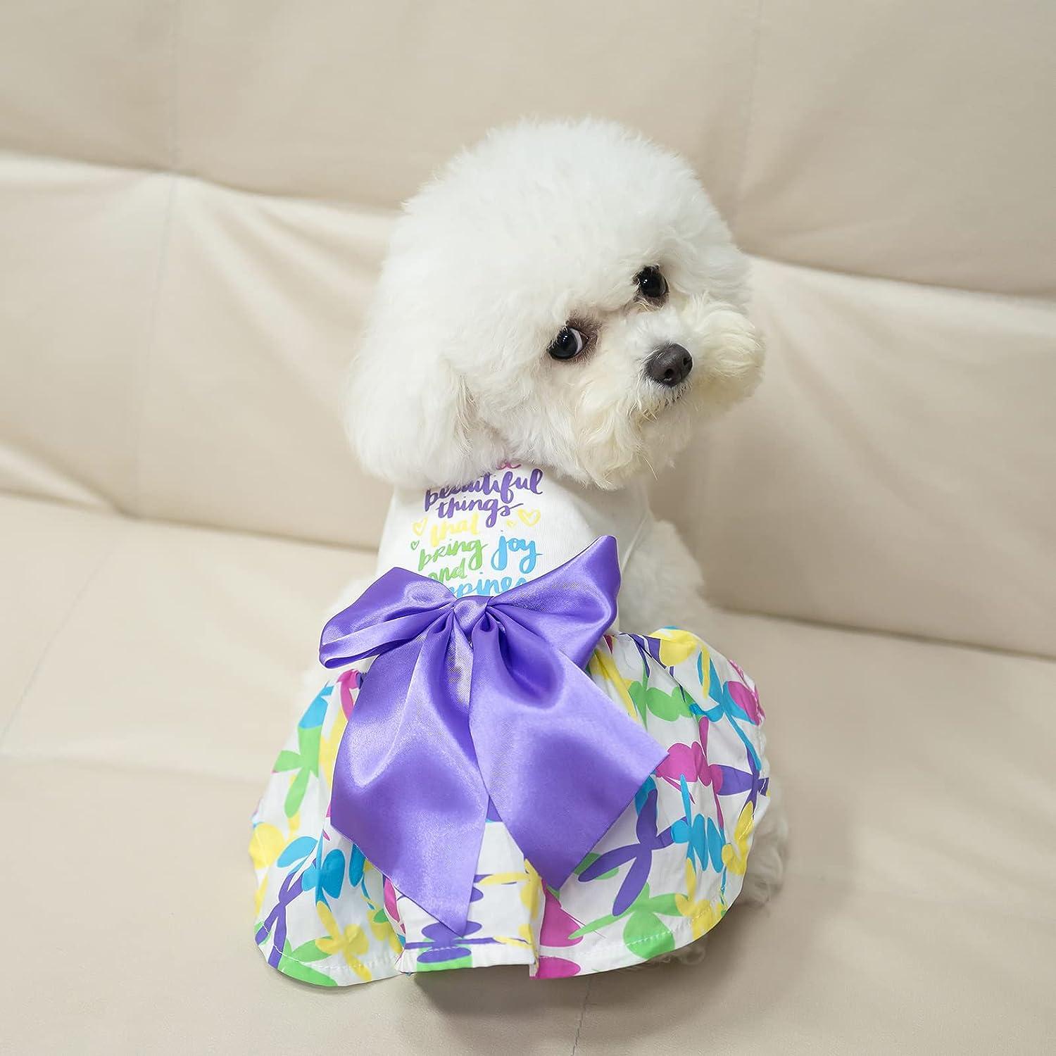 Girl Dog Clothes Spring Summer Dog Dress for Small Medium Dogs