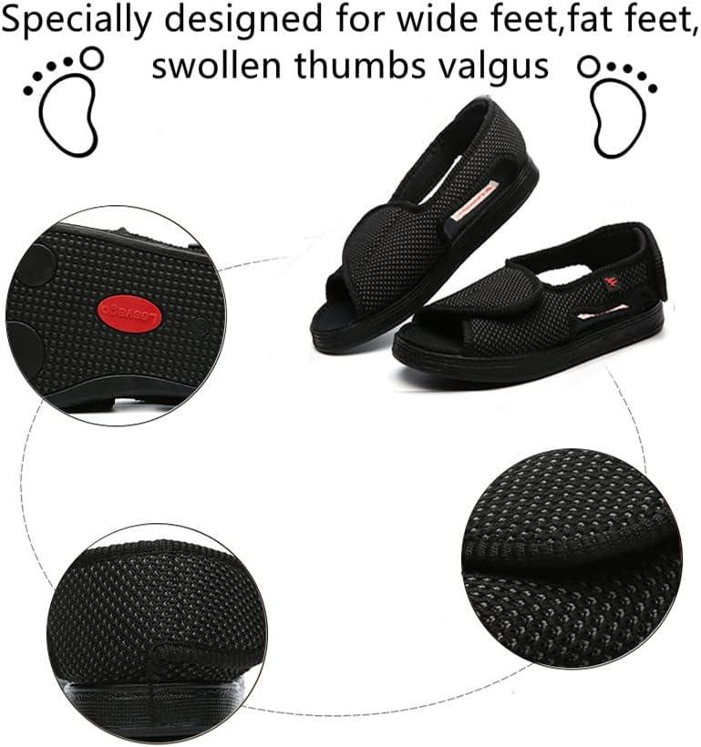 Women's Extra Wide Width Open Toe Breathable Adjustable Sandals