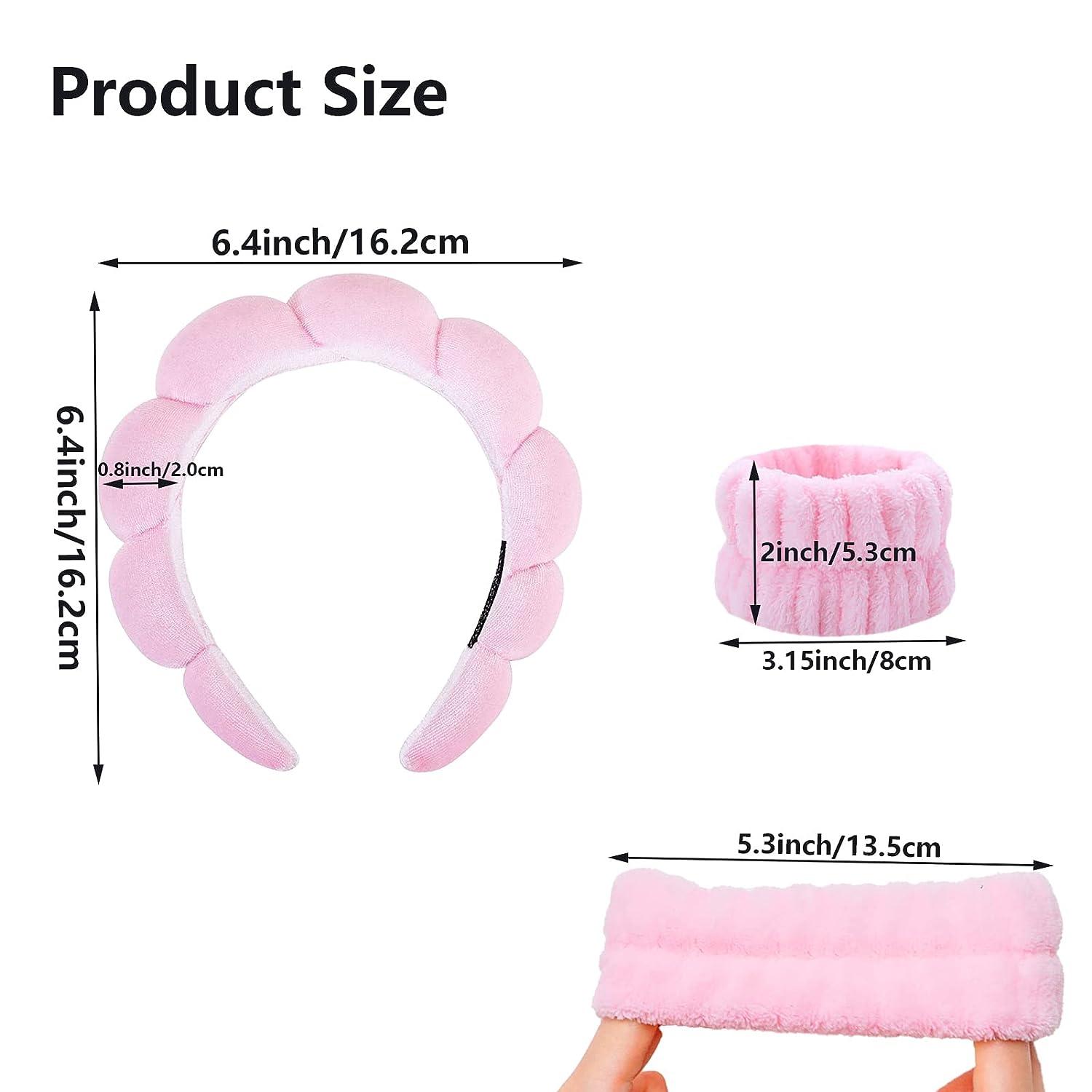 Sponge Spa Headband for Women, Makeup Headband and Wrist Washband Set Pink  Skincare Facial Headband for Face Washing, Skincare, Valentine's Day Teen