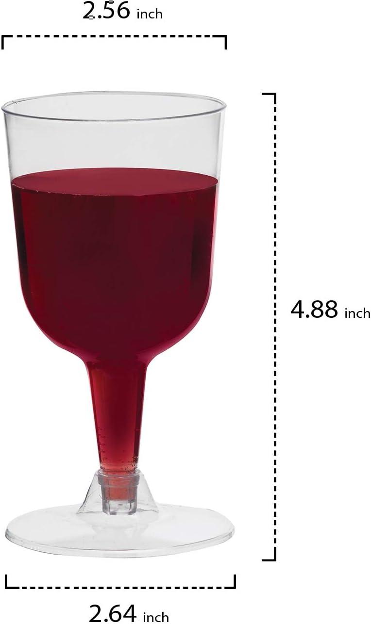 Reusable PS Wine Glass Red Clear Foot 2-P 300ml (40 Units)