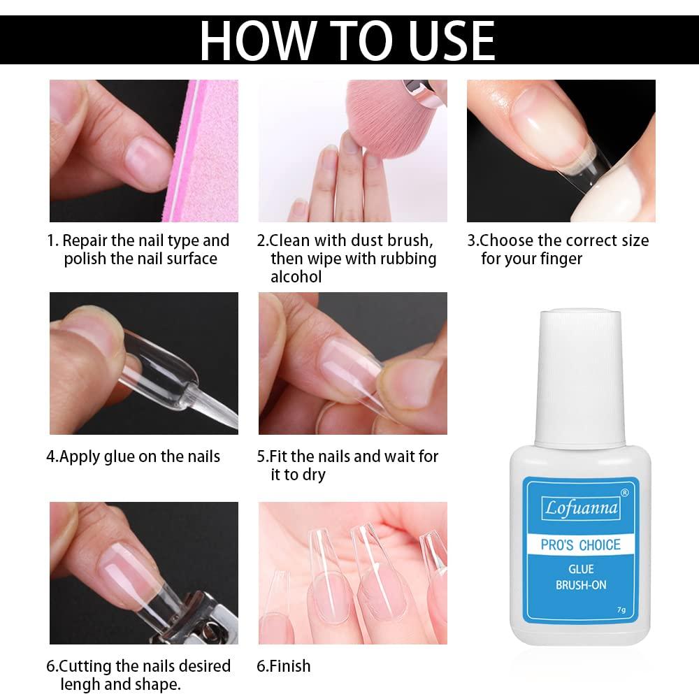 Nail Glue Lofuanna Professional Nail Glue for Acrylic Nails Super Strong  Brush on Nail Glue for Press On Nails Long Lasting Quick-Drying Nail Glue  for Nail Tips,7ml 1