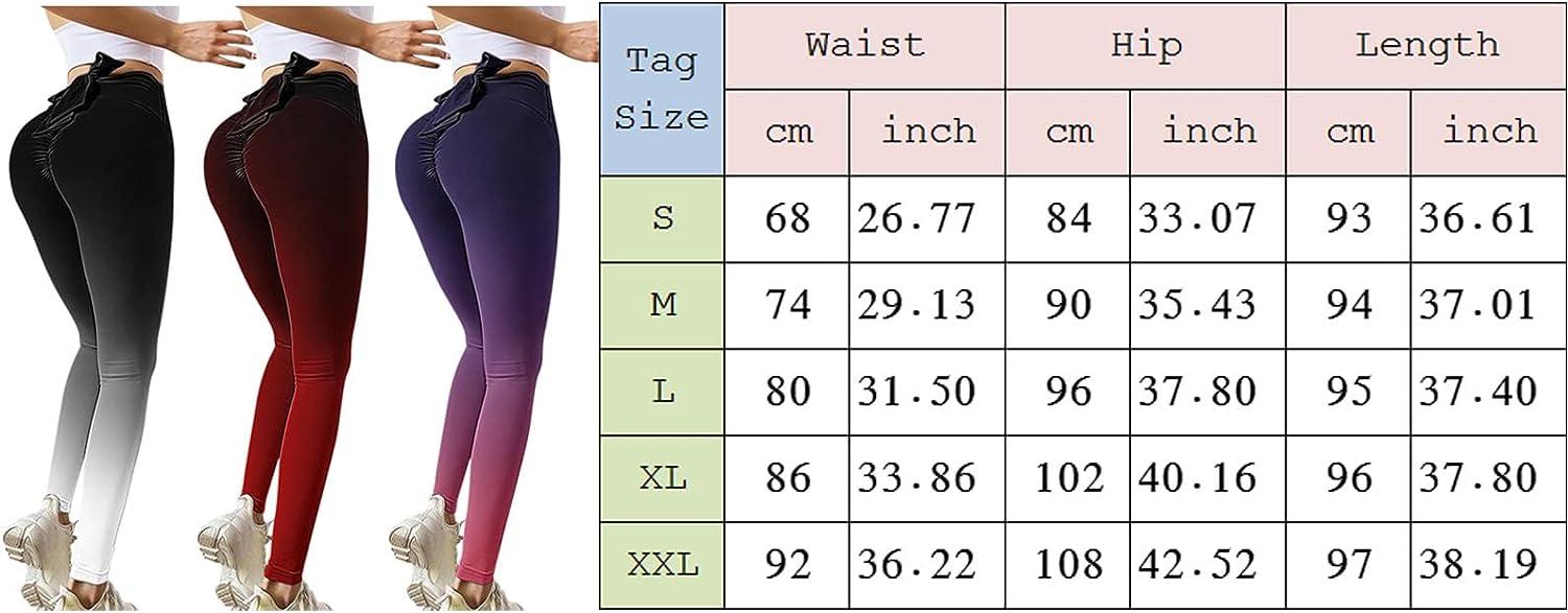 Sexy Bow Tie Workout Leggings High Waist Booty Ruched Yoga Pants Gradual  Slim Footless Butt Lift Athletic Compression Tights Red Medium