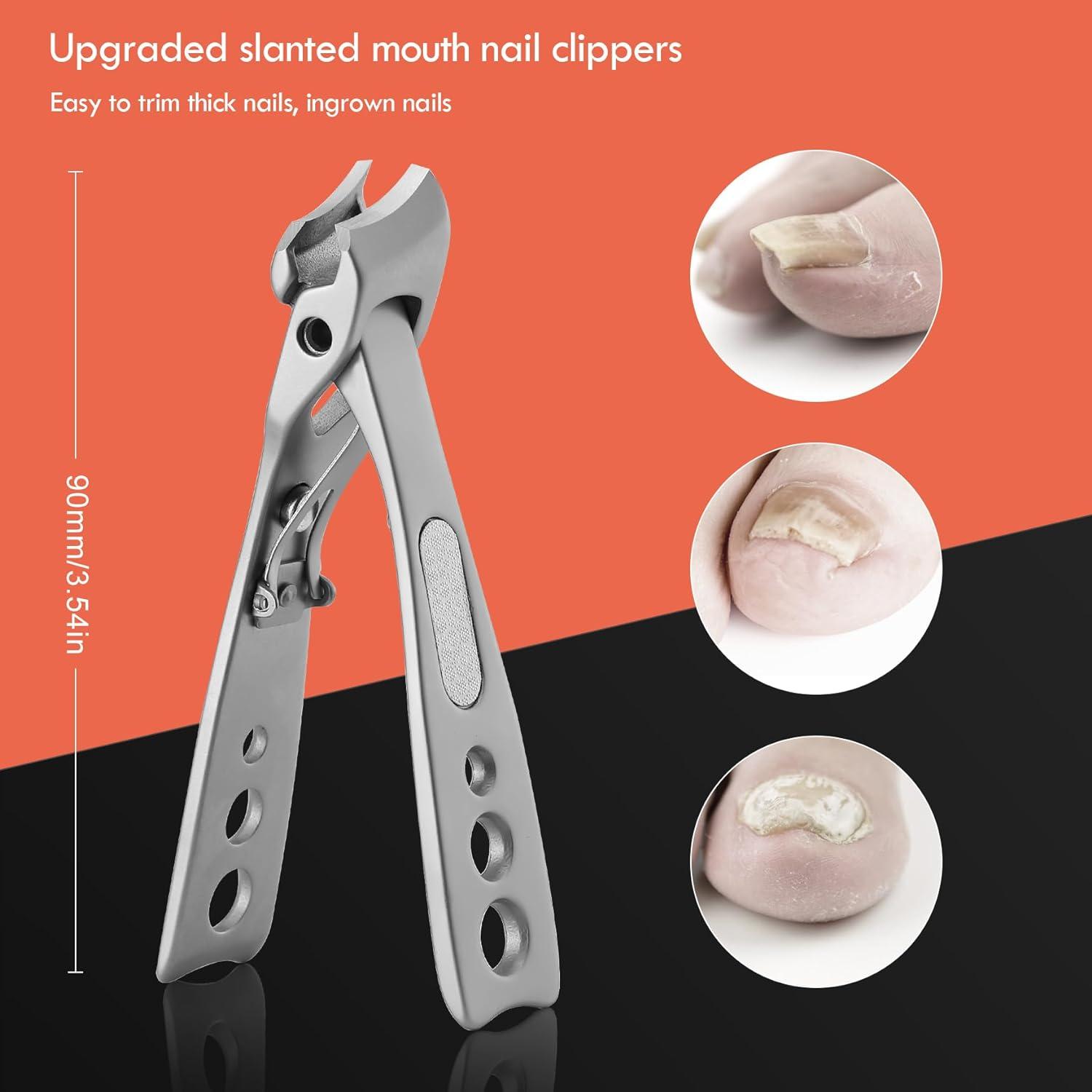 BEZOX Ingrown & Thick Nail Clipper with Slant Curved Blade