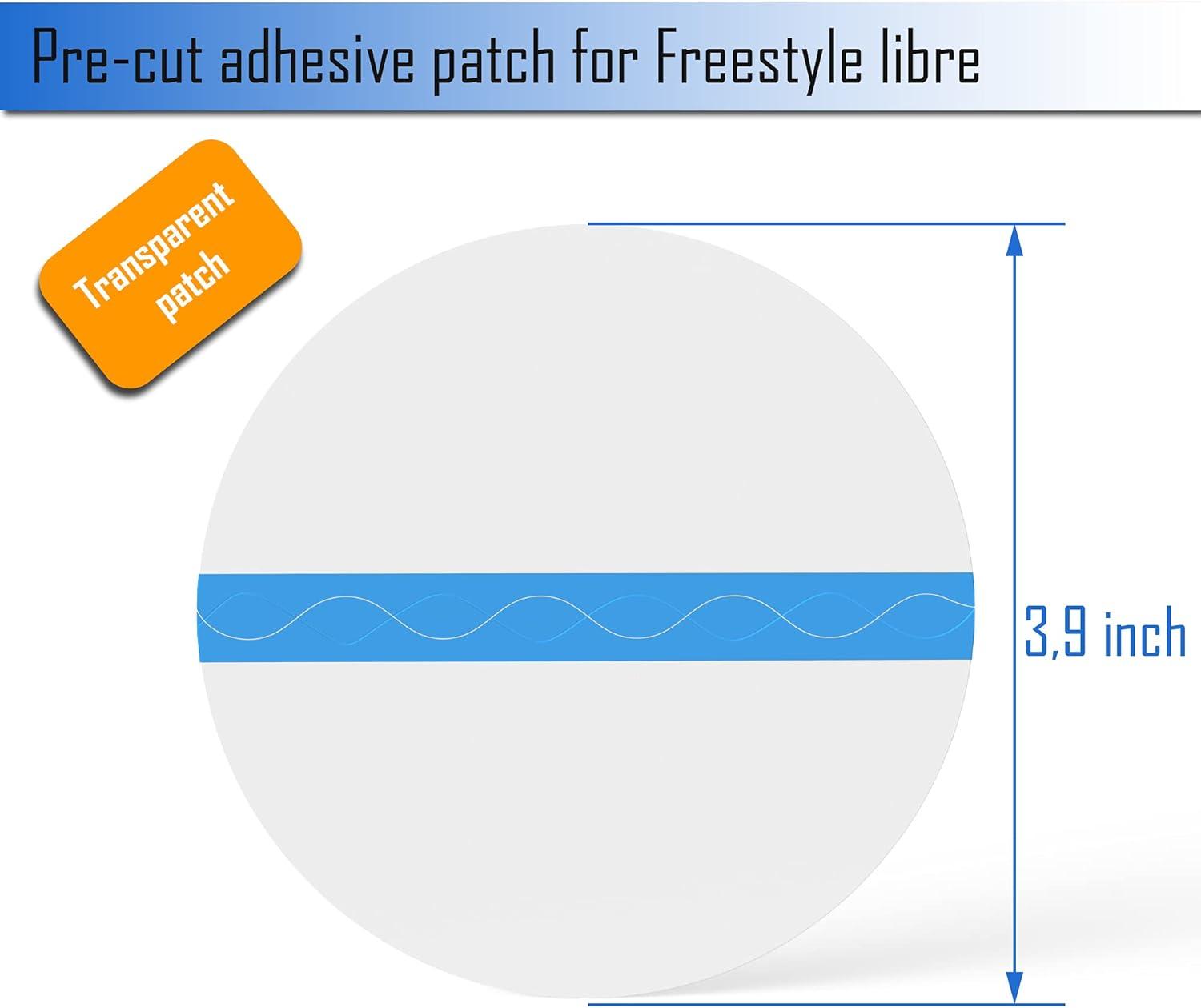 Lexcam Adhesive Waterproof Patches Pre-Cut for Freestyle Libre 2 3, Color  Clear (20)