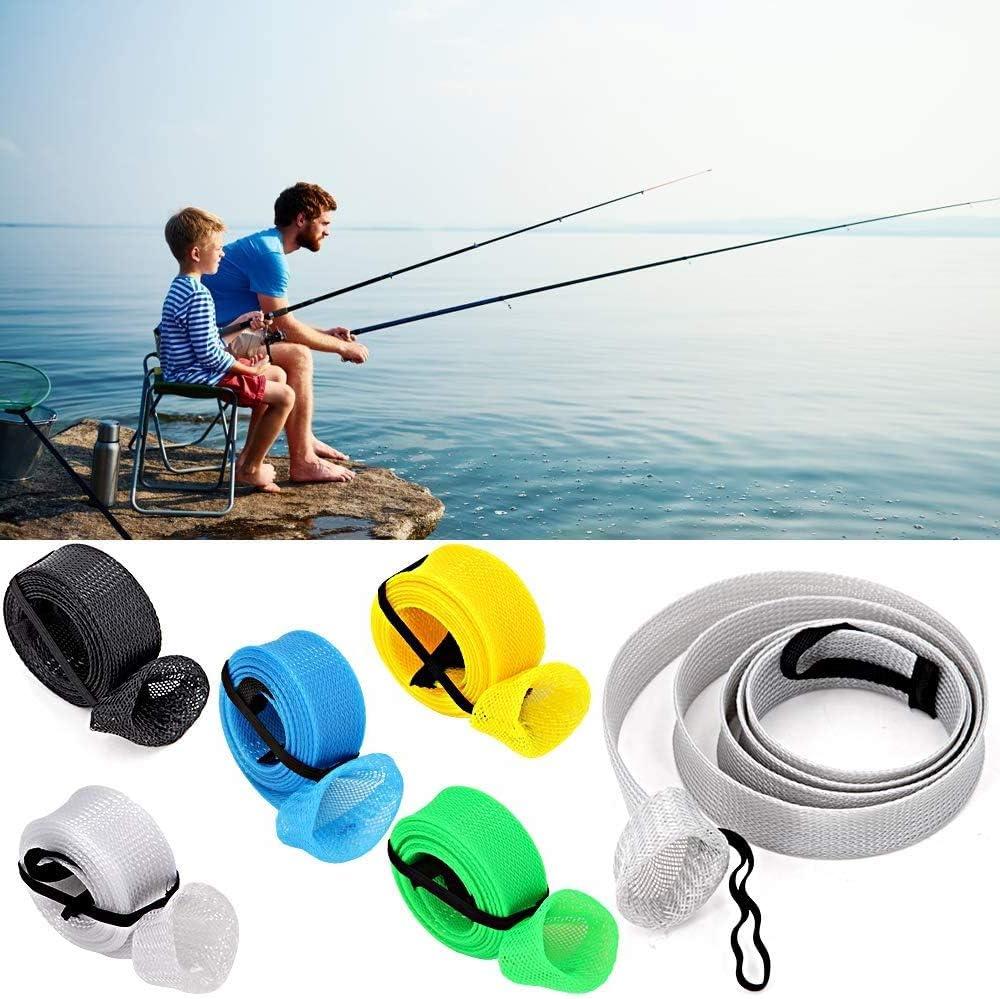 2Pcs/set Fishing Rod Cover Pole Sleeve Flat Pointed End Spinning Casting Fishing  Stick Sock,Orange + Black Blue 