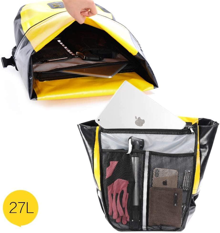  Rhinowalk Bike Pannier Bag Waterproof Rack Bicycle Bag 27L,  Bike Bag Rack Saddle Bag Shoulder Bag Laptop Pannier Bike Accessories-Yellow  : Everything Else
