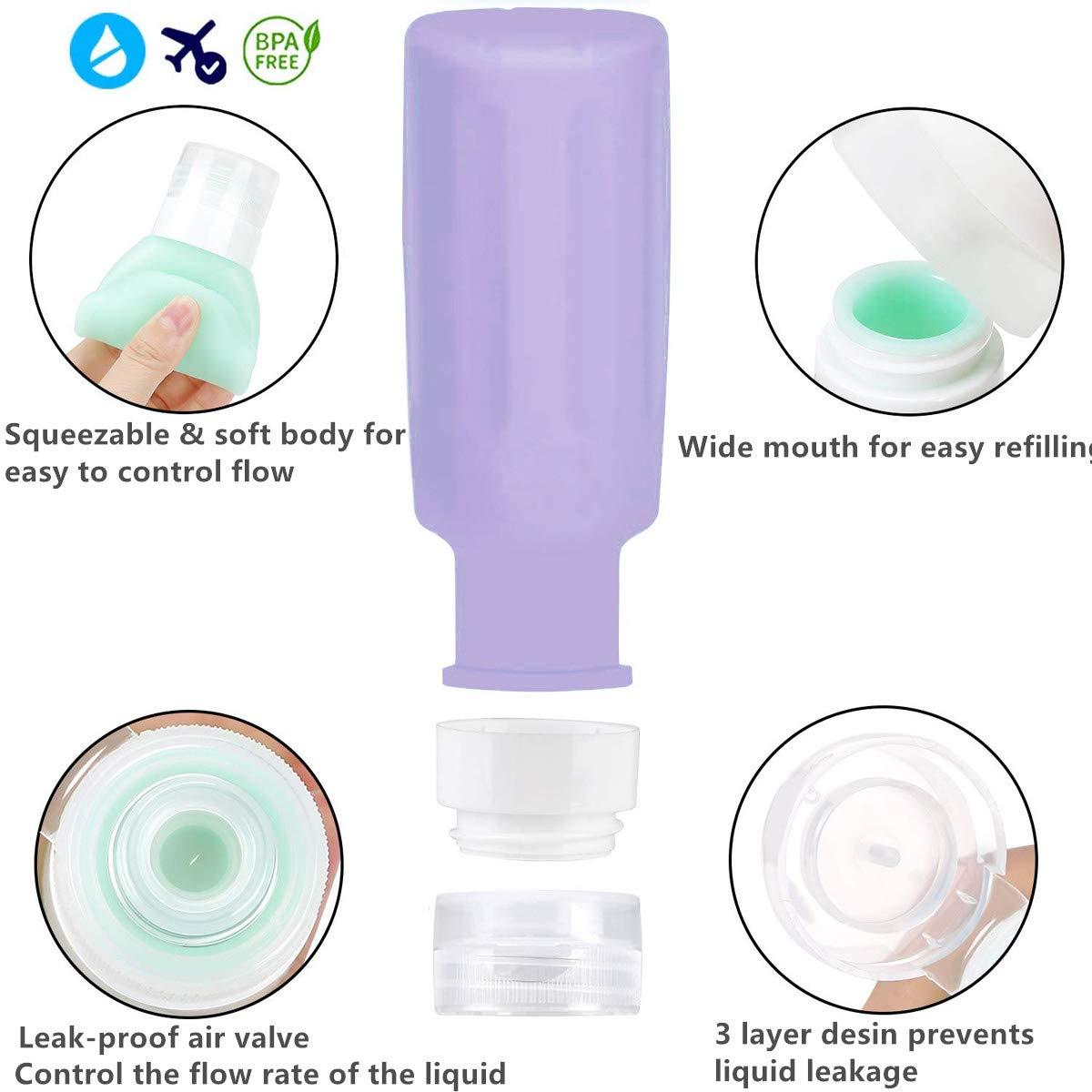 Silicone Travel Bottles Kit Travel Accessories Portable Refillable