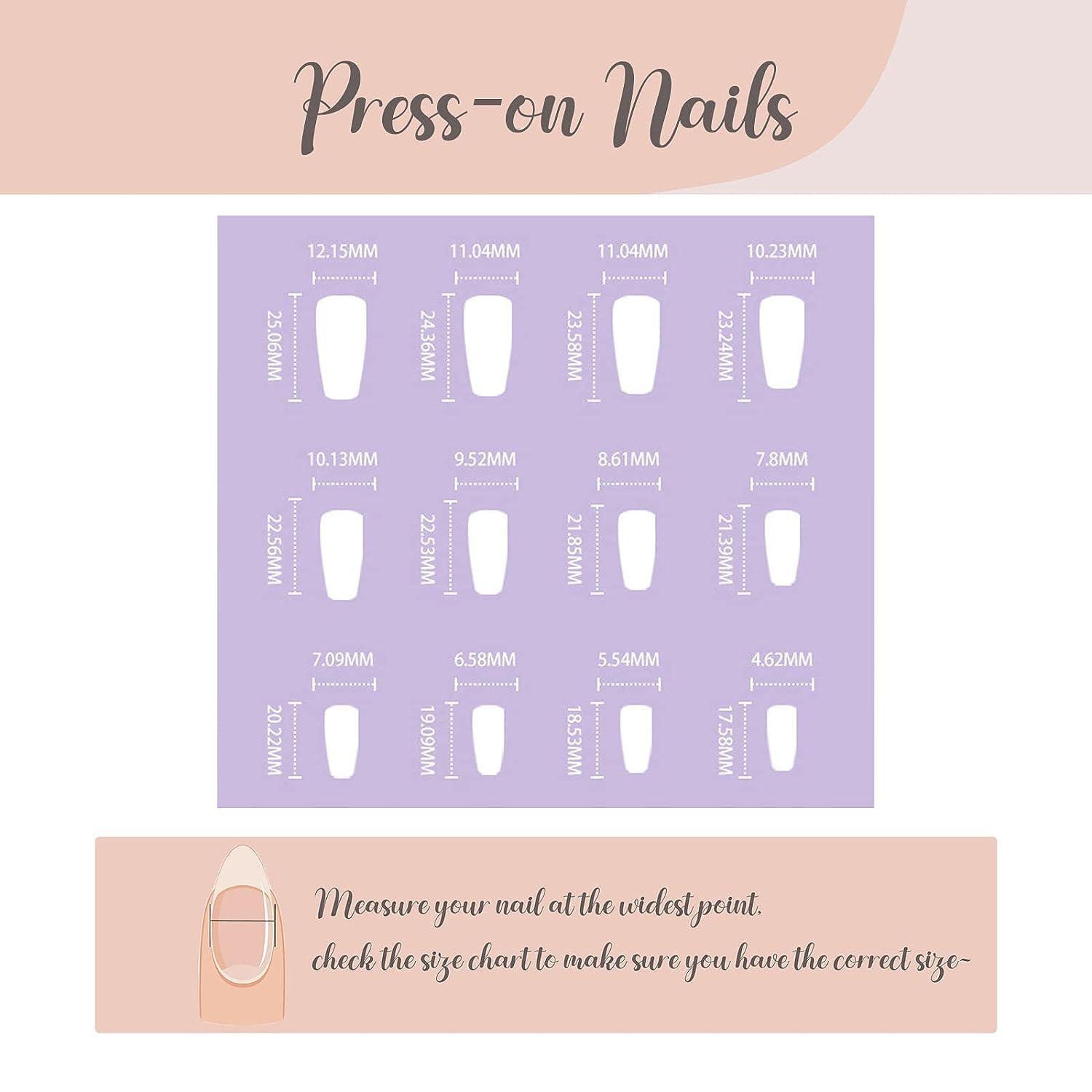  BABALAL Coffin Press on Nails Medium Fake Nails Glossy Glue on  Nails Flame Flash Pattern 24Pcs Ballerina Acrylic Nails for Women and Girls  : Beauty & Personal Care