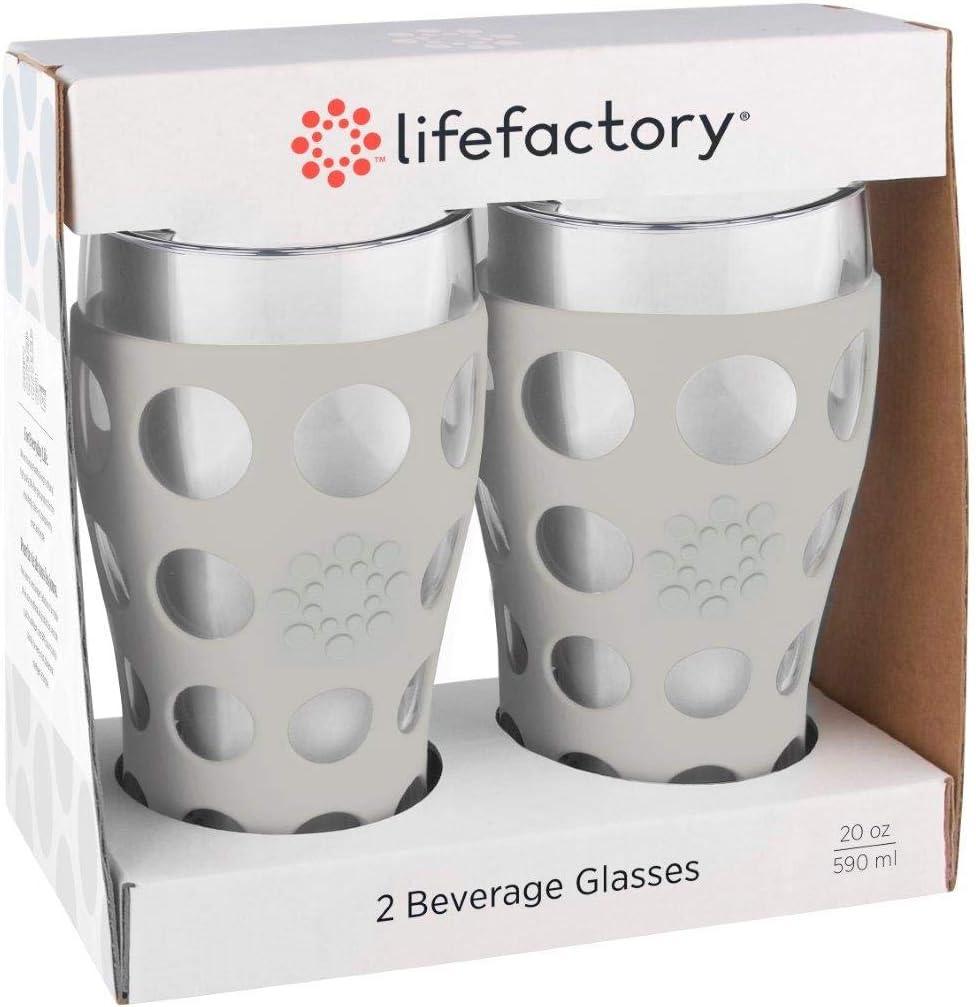 Lifefactory 20oz Beverage Glass with Silicone Sleeve -4 Pack