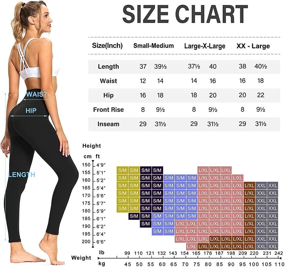 GAYHAY High Waisted Leggings for Women - Soft Opaque Slim Tummy Control  Printed Pants for Running Cycling Yoga Full Length Large-X-Large 1# Black