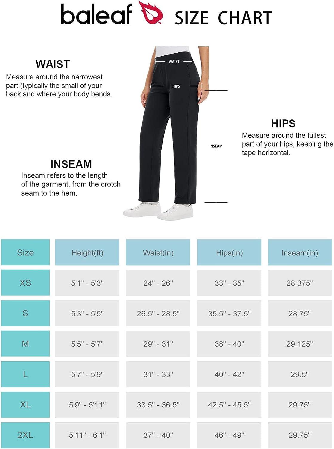 BALEAF Women's Fleece Lined Pants Straight Leg Sweatpants Pull-on Dress  Pants with Zipper Pockets Athletic for Golf Running : : Clothing