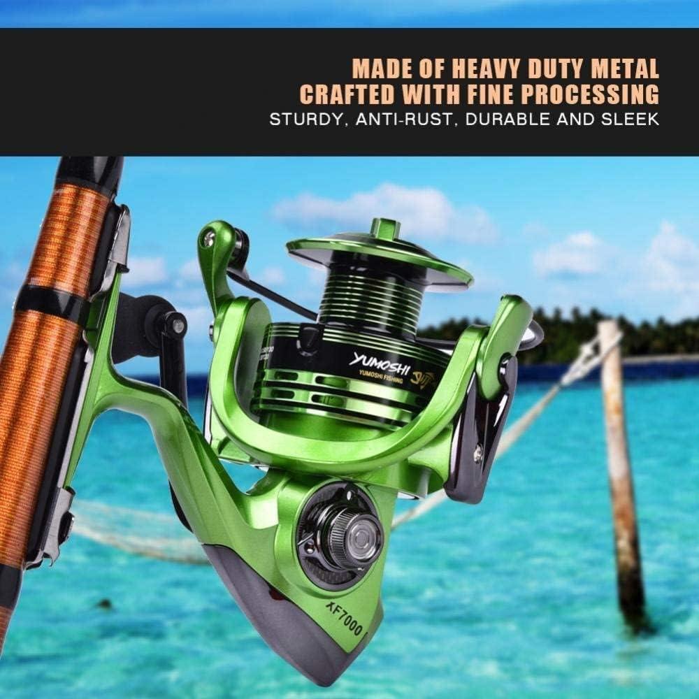 Spinning Fishing Reel Ultra Smooth Powerful Light Weight Carbon Fiber with  5.5:1 Gear Ratio Metal Body Collapsible Handle13+1BB for Freshwater Saltwater  Fishing Green XF3000