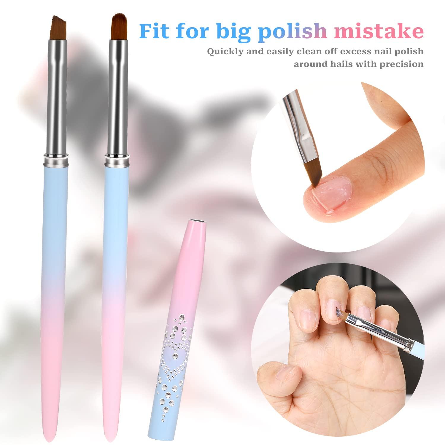 Angled Precision Premium Nail Art Clean Up Brush