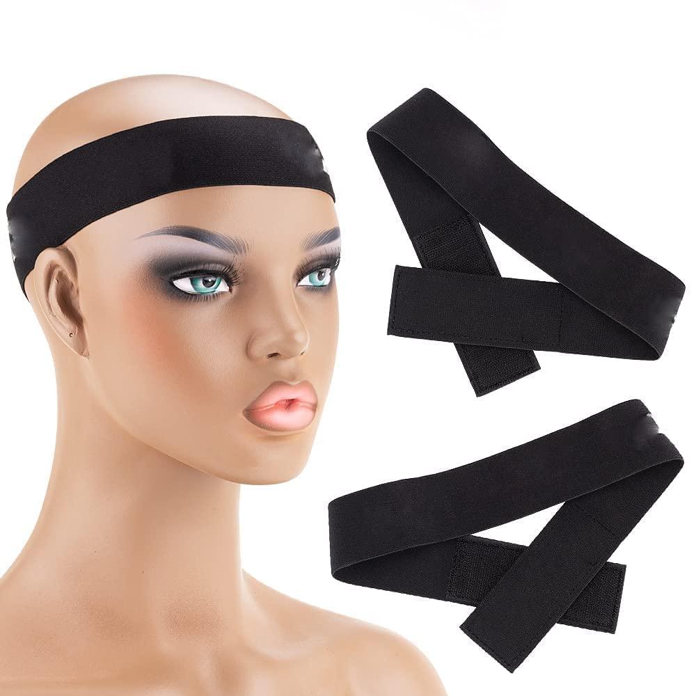 Elastic Band for Wigs 2.5CM Edges Bands with Velco Ends, 2PCS Adjustable  Elastic Band for Wigs, Elastic Headband Edge Laying Band For Baby Hair  Closure Frontal Wigs 