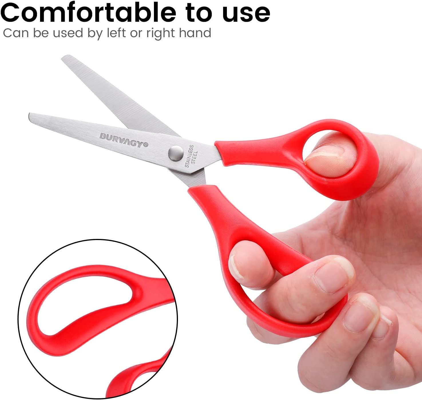 Scissors Bulk 6-Pack, All Purpose Scissors Stainless Steel Sharp Scissors for Office Home General Use Craft Supplies, High/Middle School Classroom