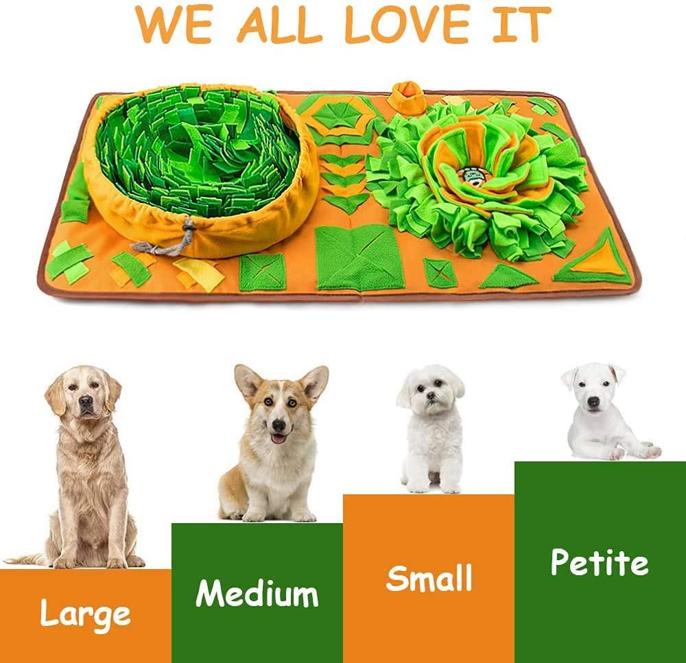 AWOOF Snuffle Mat for Dogs, Sniff Mat Interactive Dog Puzzle Toys,  Enrichment Snuffle Mats Feed Games Encourages Natural Foraging Skills  Mental Stimulation for Dogs Stress Relief 34.6x19.6