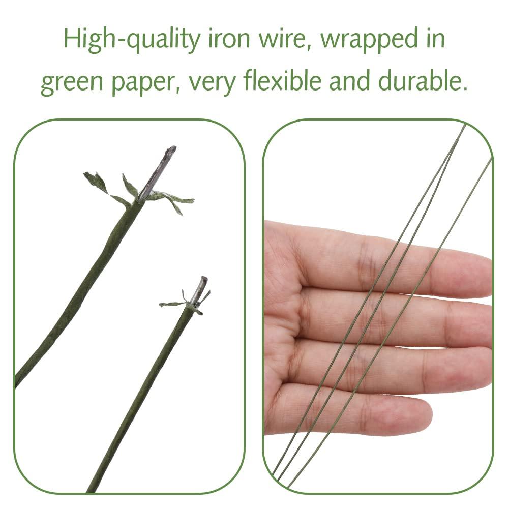 SOCNITC 100pcs Floral Wire Dark Green 22 Gauge Flower Wire Sticks Floral  Supplies 14 inches for Bouquet Stem Wrap Floral Arranging Craft Projects  Corsages Wedding Bouquet 22 Gauge 100 pcs Dark Green