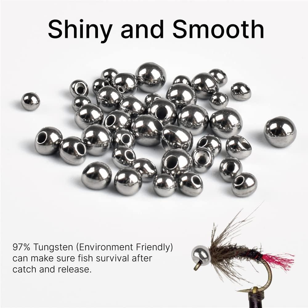 Tungsten Beads for Fly Tying - 100 Pack (Silver, 3.8 mm (5/32))