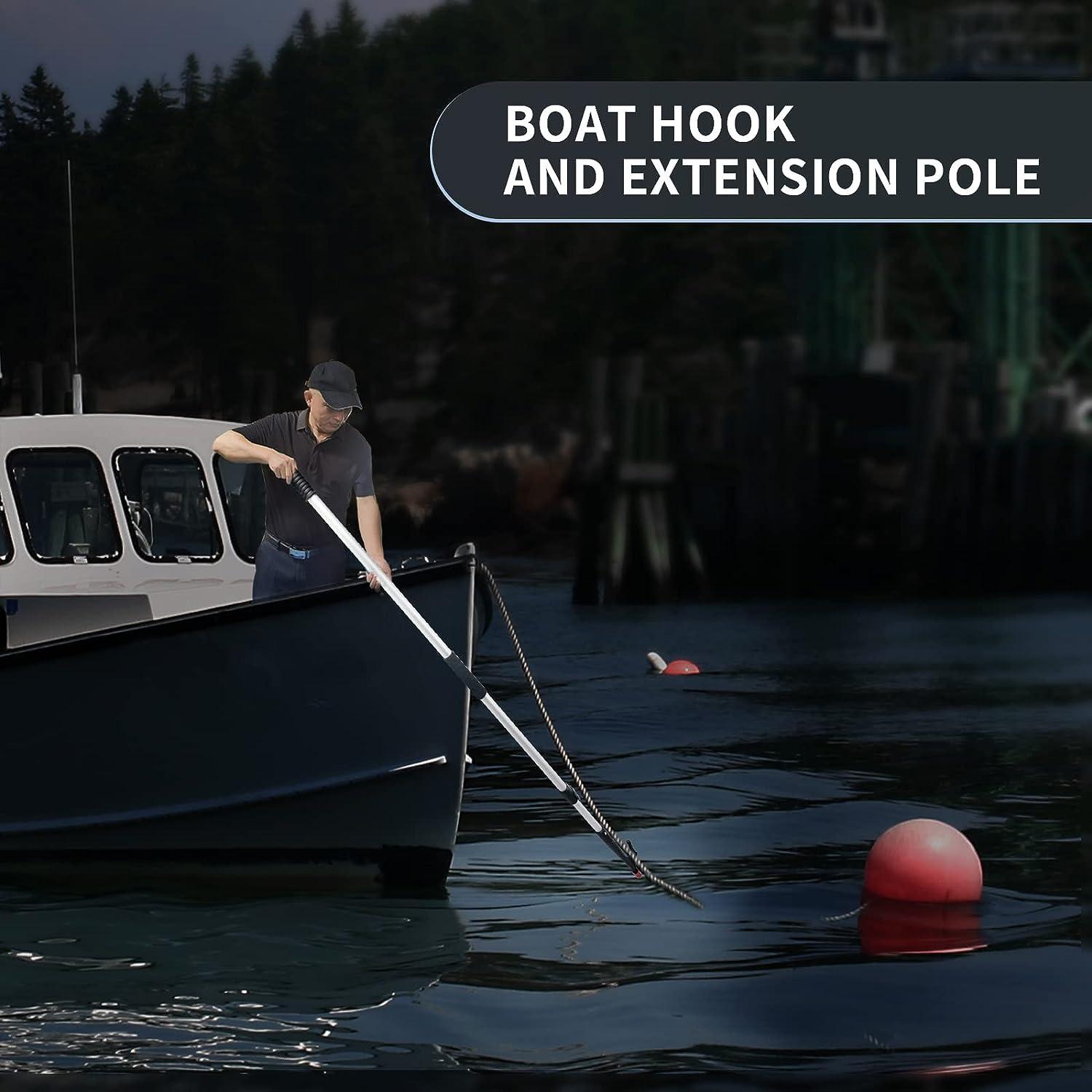 Besramtic Boat Hook Pole for Docking Telescoping from 47.2 Inches ( 3.93 Ft  ) to 82.6 Inches ( 6.9 Ft Anodized Aluminum Shaft