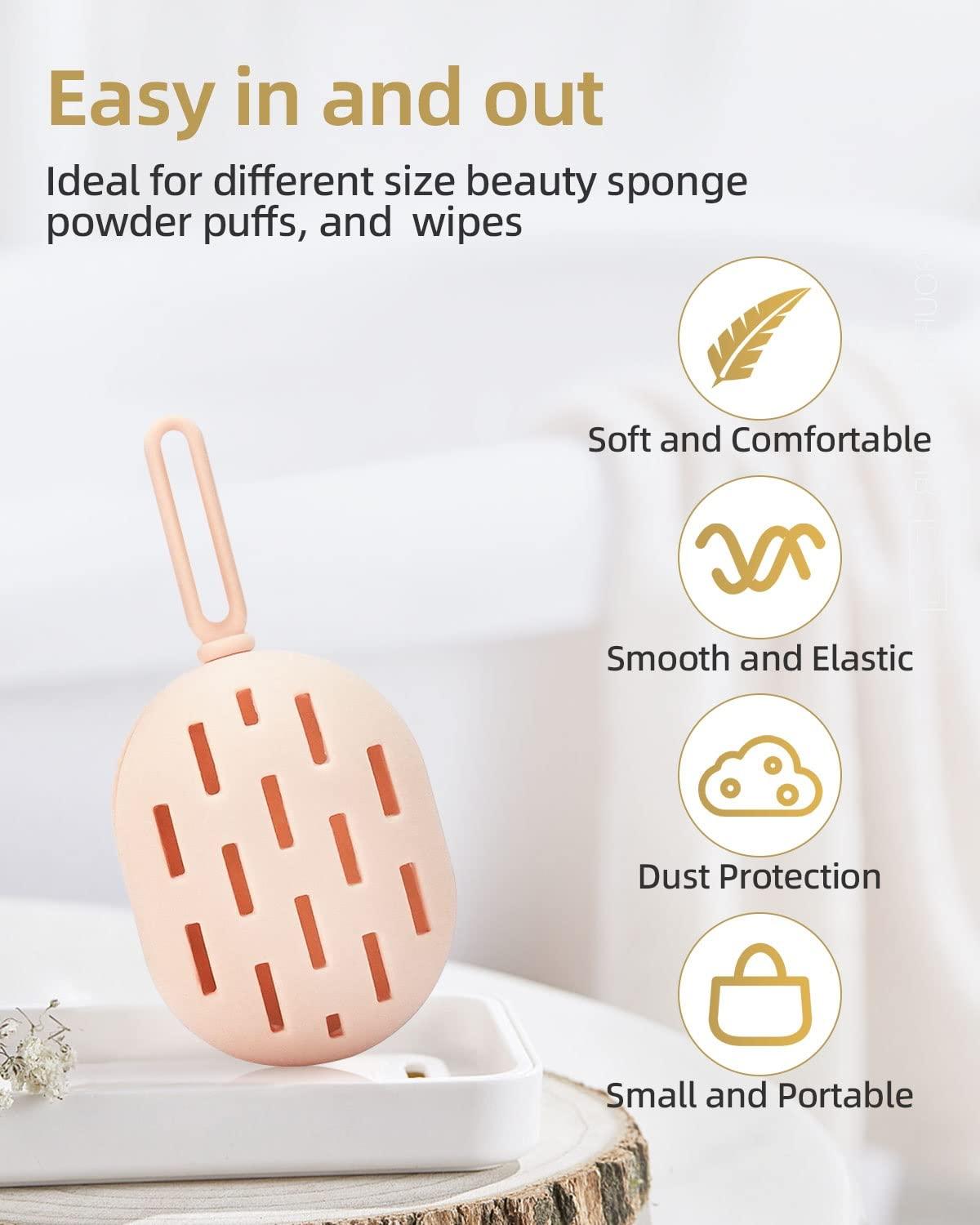 Annaove Makeup Sponge Holder for Travel Silicone Beauty Blender Holder Make  Up Blender Case with Multifunctional for clean and hanging Beauty Sponge  (Light Beige)