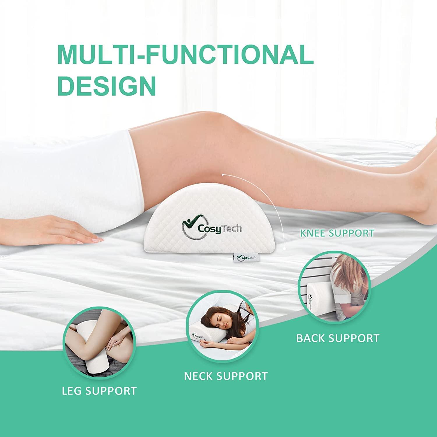 BST Orthopedic Leg Pillow Memory Foam Ergonomic Knee Pillow For Side Sleepers  Knee Pillow For Back Pain Leg Cushion For Sleep