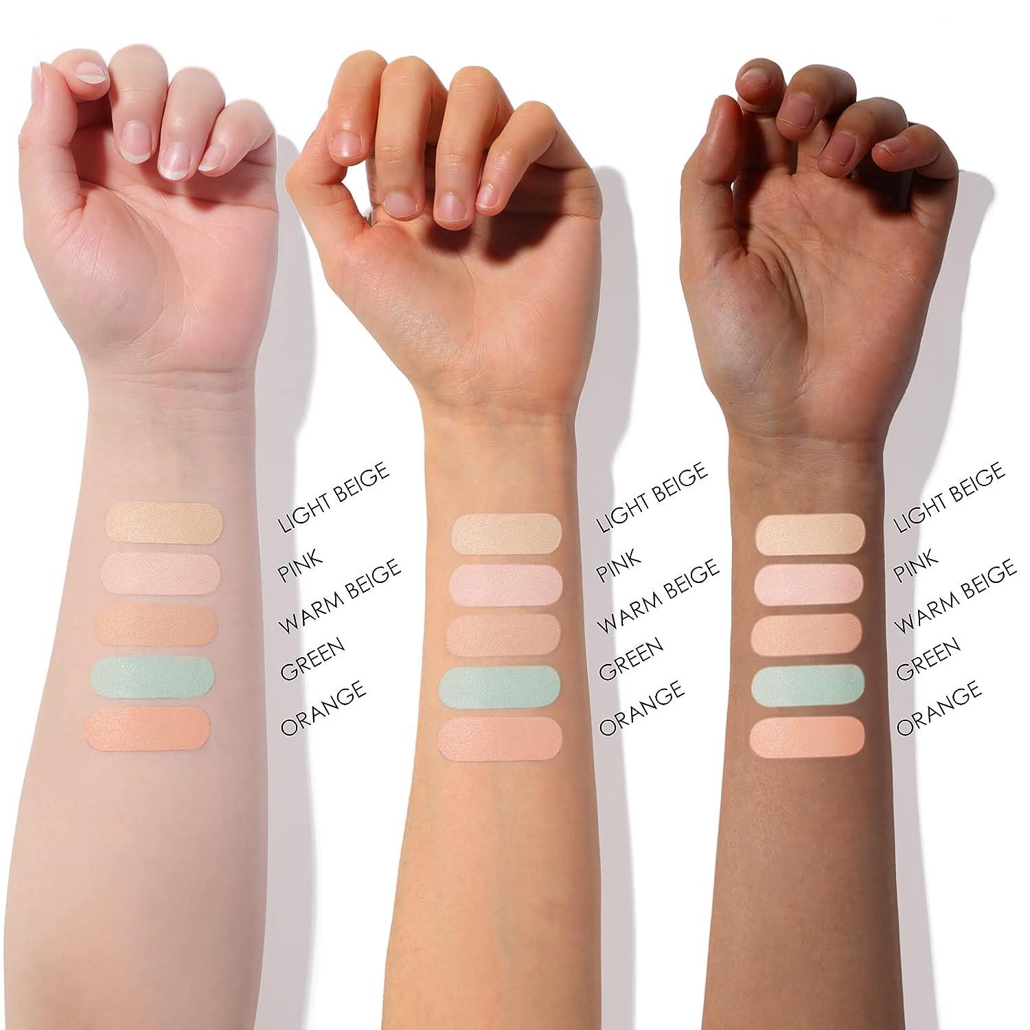 FOCALLURE Color Correcting Concealer Palette - 5 Colors Corrector Palette -  Cream Camouflage Contour Palette - Face Contouring Highlighter Pallet -  Conceals Dark Circles Blemishes Redness