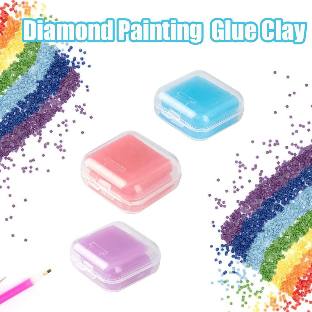 Diamond Painting Glue Clay, Embroidery Cross Stitch Drilling Mud DIY Diamond  Painting Wax with Organizer Box Glue Clay Wax Tool Set - red 