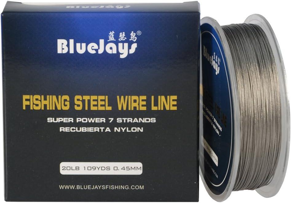 0.45mm 100 Metres 20 Pound Fishing Stee Wire Nylon Coated 1x7