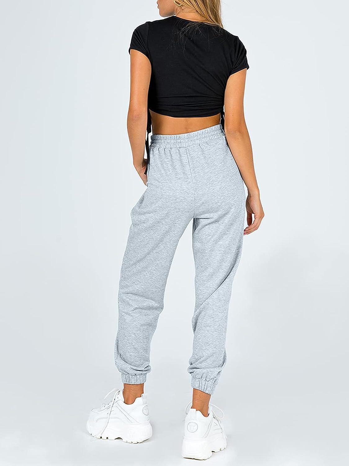 AUTOMET Women's Cinch Bottom Sweatpants High Waisted Athletic Joggers :  : Clothing, Shoes & Accessories