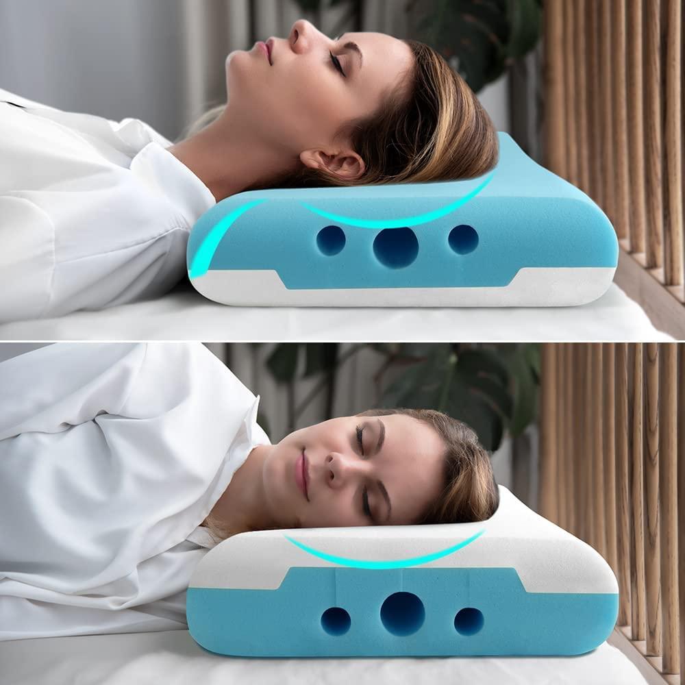 Ergonomic Memory Foam Pillow for Neck Pain-Double Firmness-Free Trial –  Newentor