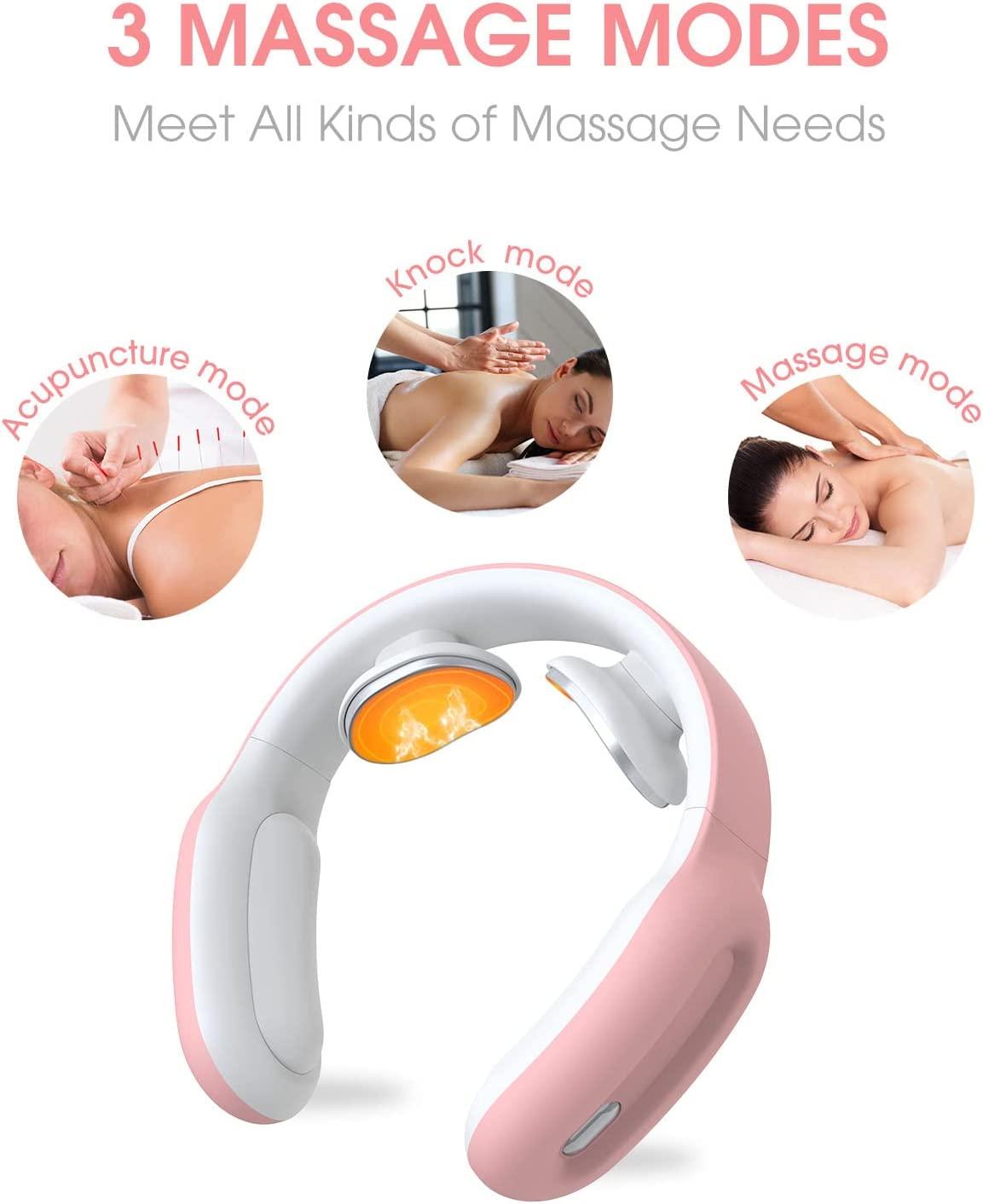 Intelligent Electric Pulse Neck Massager with Heat, Cordless Relax