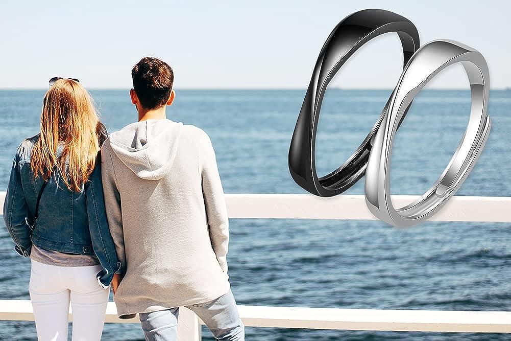 ClosJery Sun Moon Rings for Couples Best Friends Adjustable India | Ubuy