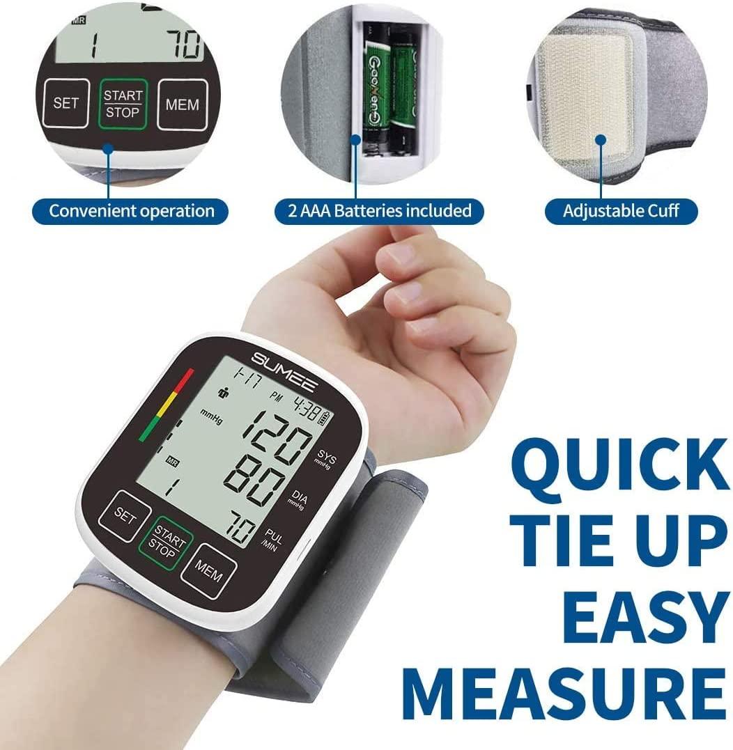 Get Fit Wrist Blood Pressure Monitor for Home Use - Medical Blood Pressure  Machine Reader - Dual Users 2x99 Memory - Sphygmomanometer Adjustable Wrist