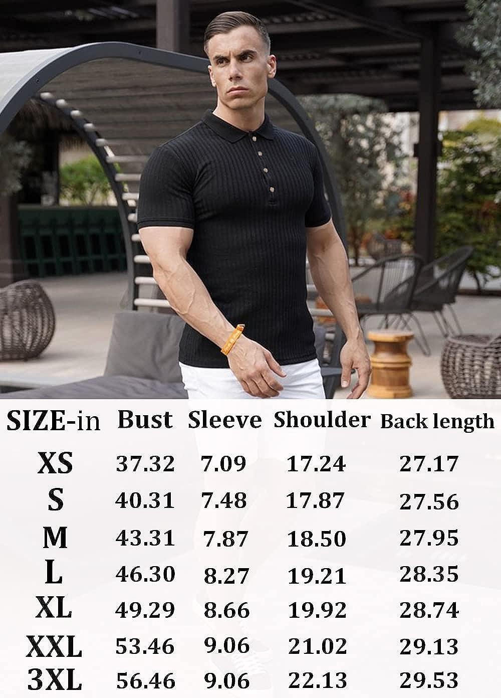  URRU Men's Muscle Dress Shirts Slim Fit Stretch Short Sleeve  Casual Button Down Shirts for Men Black S : Clothing, Shoes & Jewelry