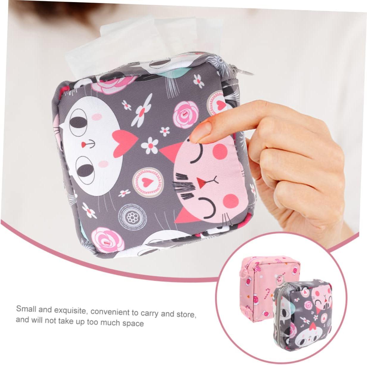 Healifty Tote Bag Organizer 4 Pcs Napkin Storage Bag Make up Organizers Bag Travel  Wallet Travel Make up Organizer Bag Feminine Cute Zipper Pouch Pad Napkin  Holder Women Bag