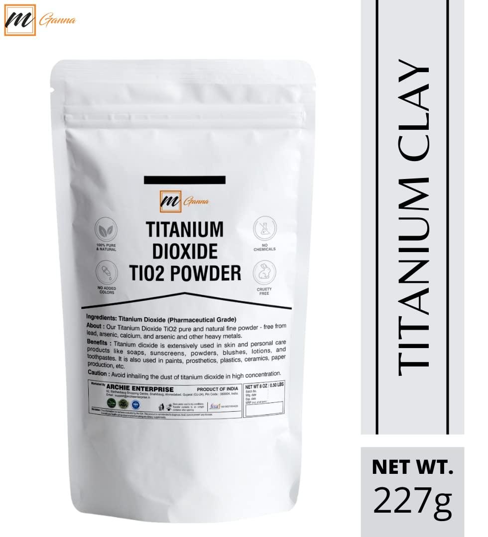 mGanna 100% Natural Non-nano & Uncoated Titanium Dioxide Powder for Skin  Hair and Health Care 0.5 LBS / 227 GMS
