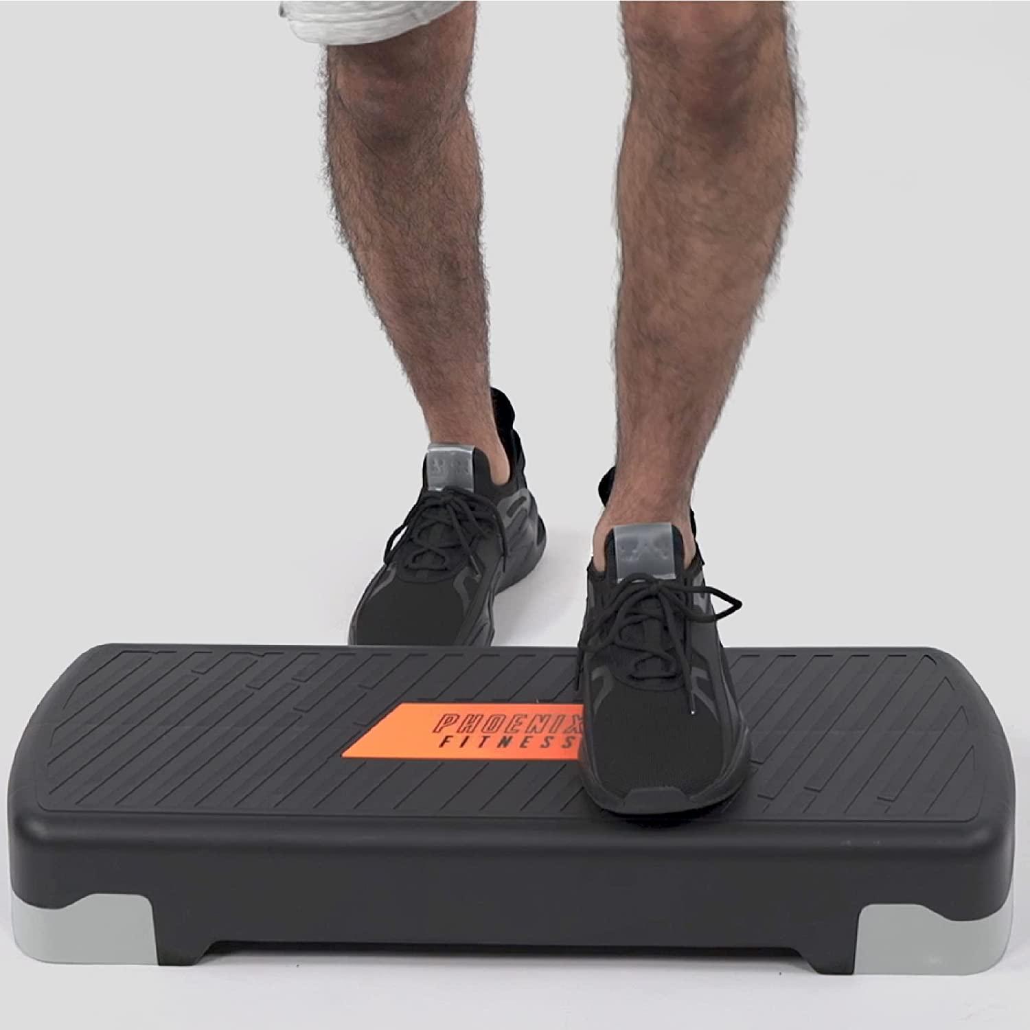 Fitness Aerobic Step, Adjustable from 4” to 6”, Exercise Stepper with  Risers for Home Gym Cardio Strength Training