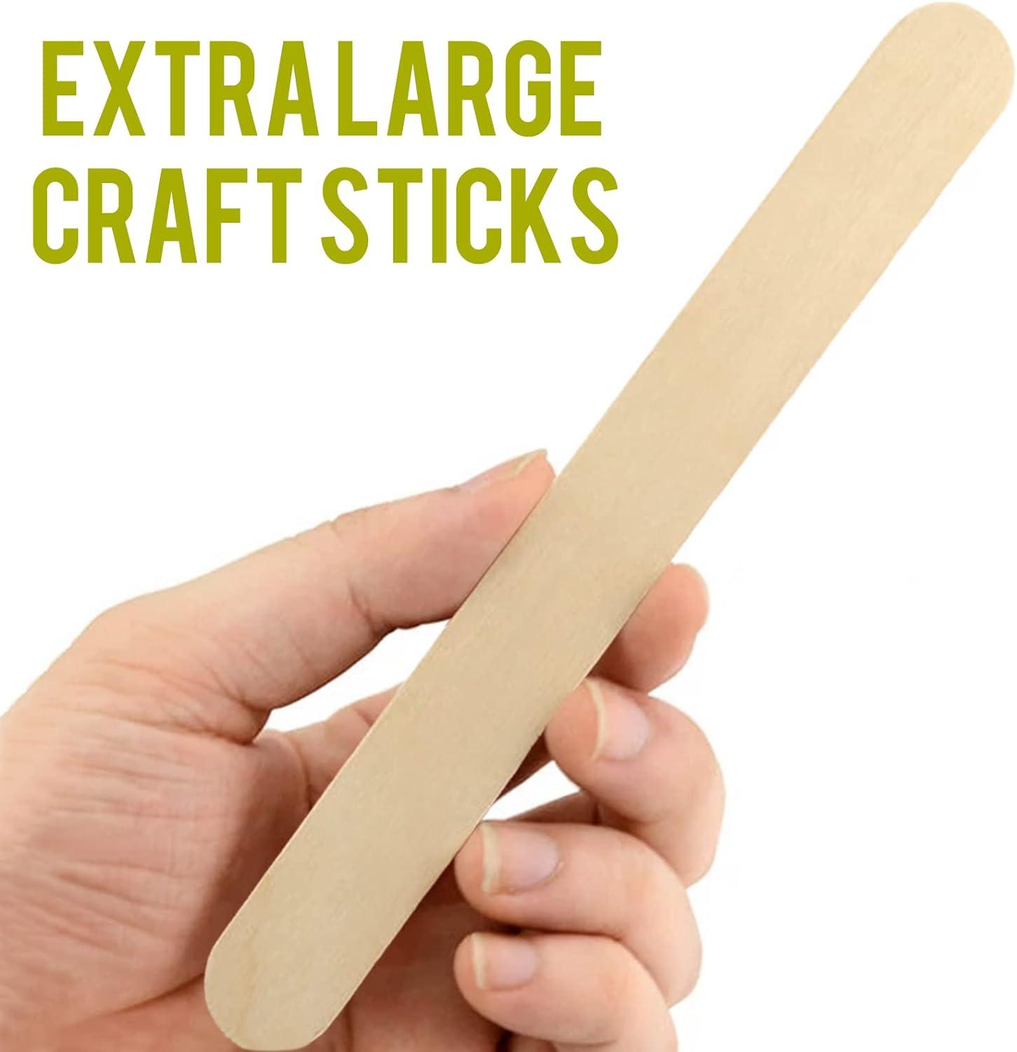 Amkoskr Natural Jumbo Craft Sticks 8 Length Wood Finish Tongue Depressors  Birch Wood Stick Ice Cream Sticks 200 Pcs 200mm