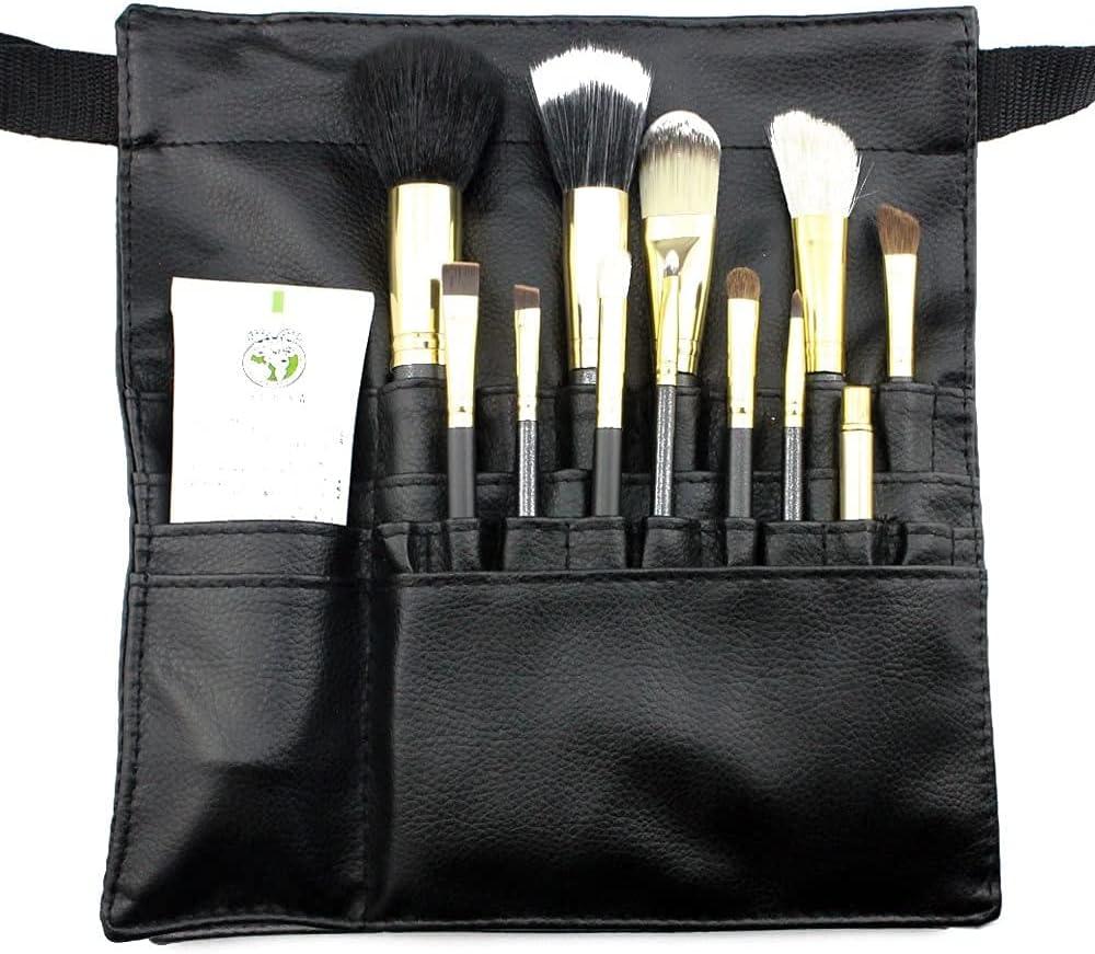 Hotrose 22 Pockets Professional Cosmetic Makeup Brush Bag with Artist Belt  Strap for Women ( Brush Not Included ) Middle(9.5in*10in)