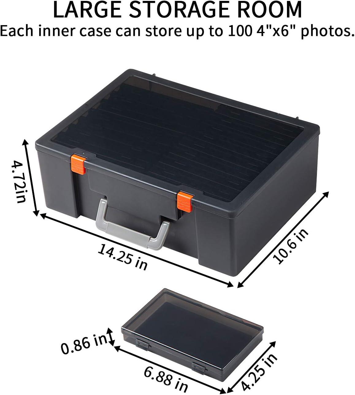 Photo Storage Box 4x6, 18 Inner Extra Large Photo Case Large Photo