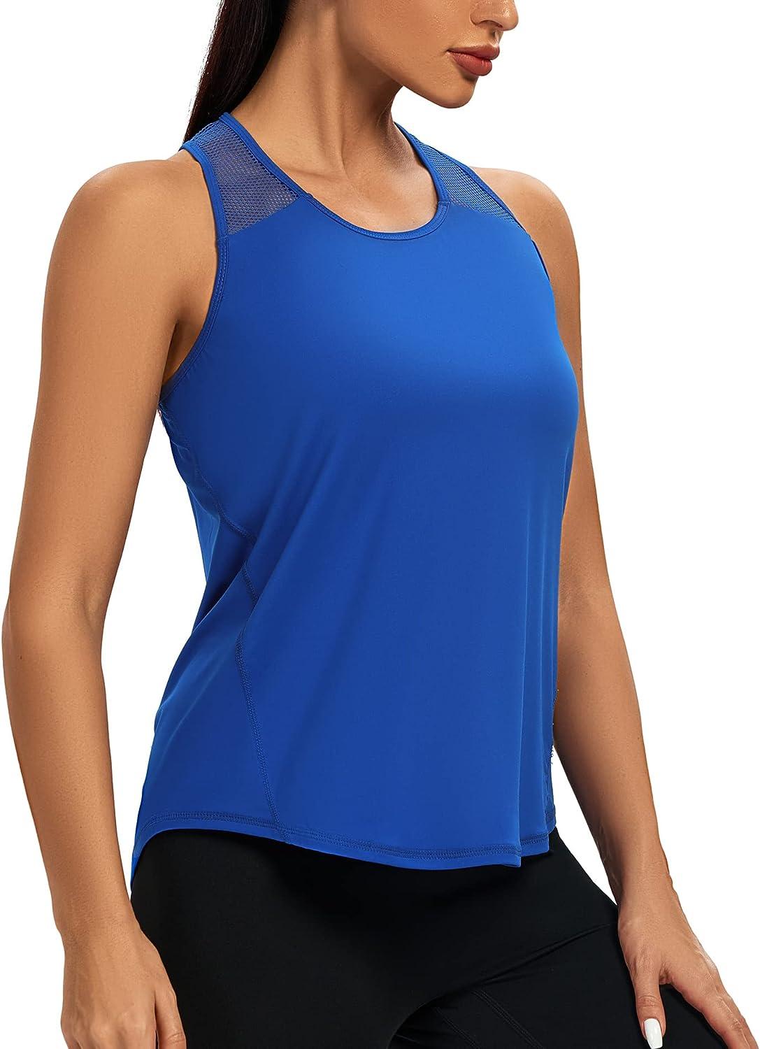 Women's Athletic Tee Shirts Sexy Workout Basic Crop Tank Tops Sleeveless  Racerback Sports Bra Yoga Running Crop Tops, Blue, Small : :  Clothing, Shoes & Accessories