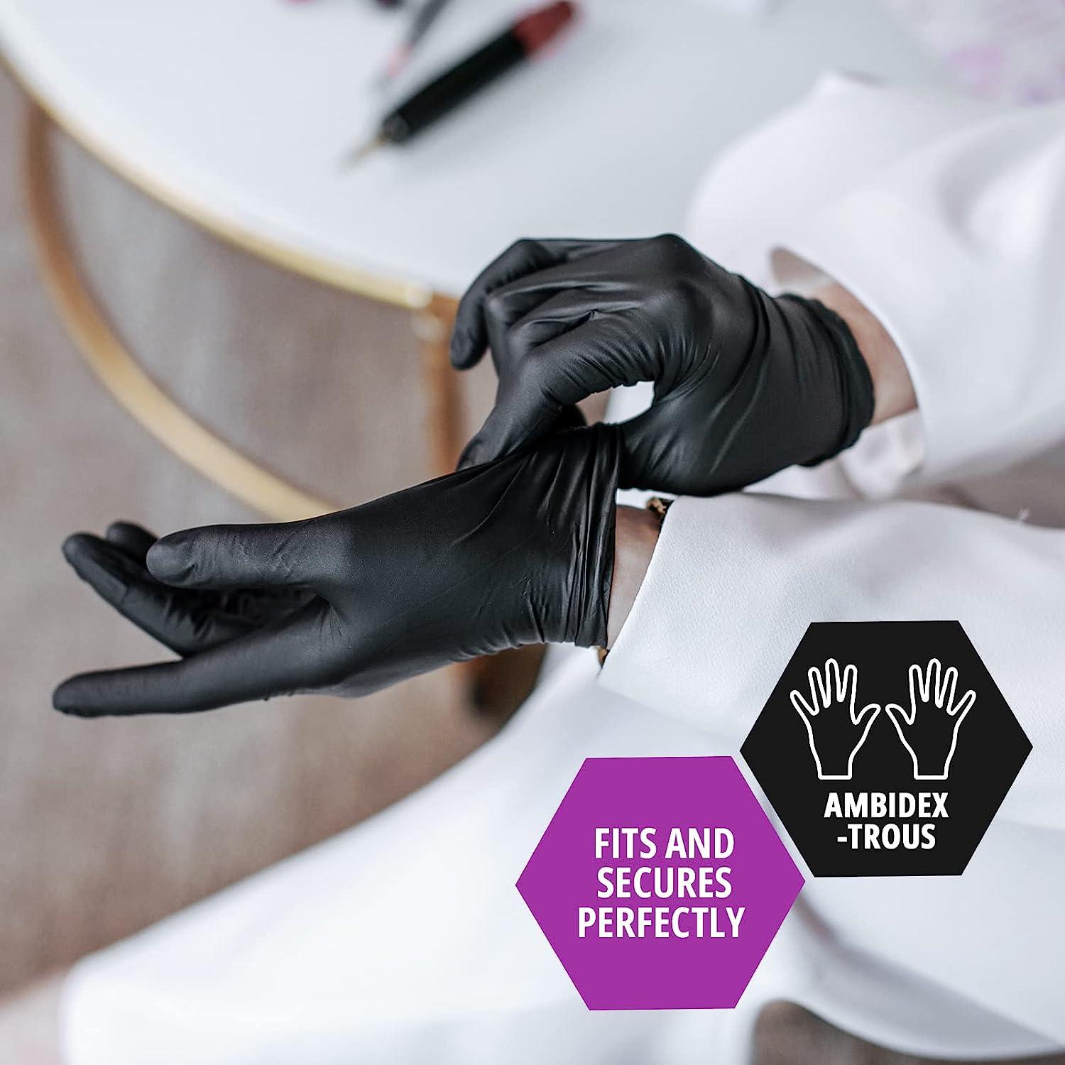 Hand-E Black Nitrile Gloves, Perfect for Cleaning & Cooking - 50 Pack, Small