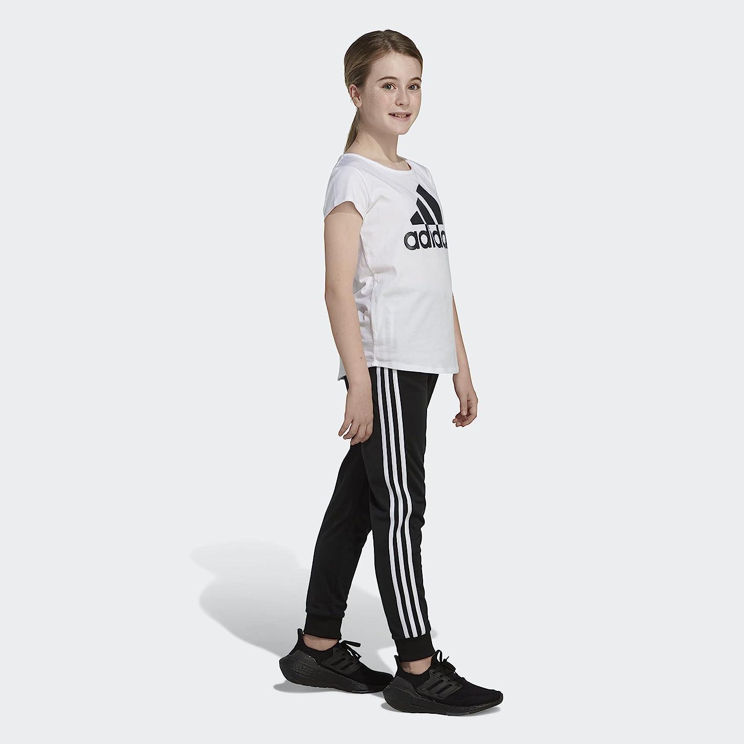 adidas Girls' Plus Size Tricot Warm Up Athletic Sports Jogger Pants Medium  Adi Black
