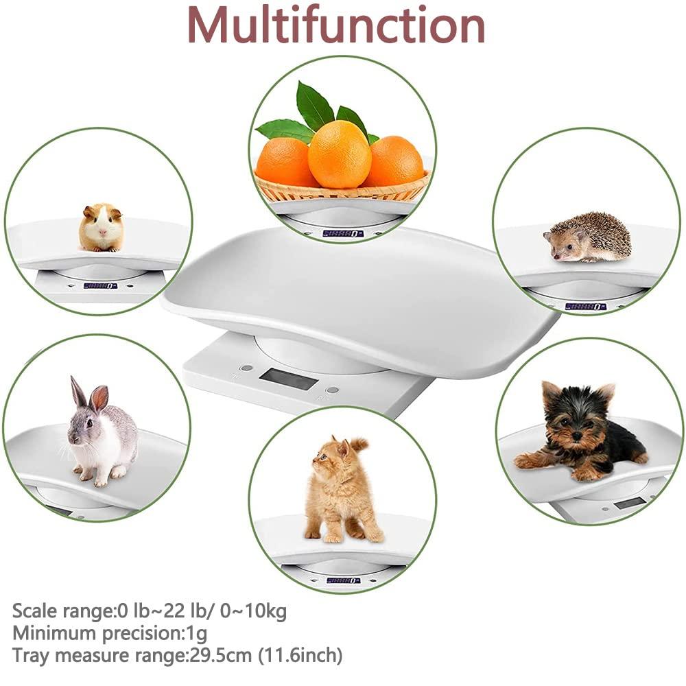 BIGNADO Digital pet Scale for Small Animal High Precision Wiggle-Proof  Multi-Function Electronic Scales Weigh Your Kitten Rabbit or Puppy Hamsters  Mini Gram Weight for Newborn Pets, 11.6''*7.3