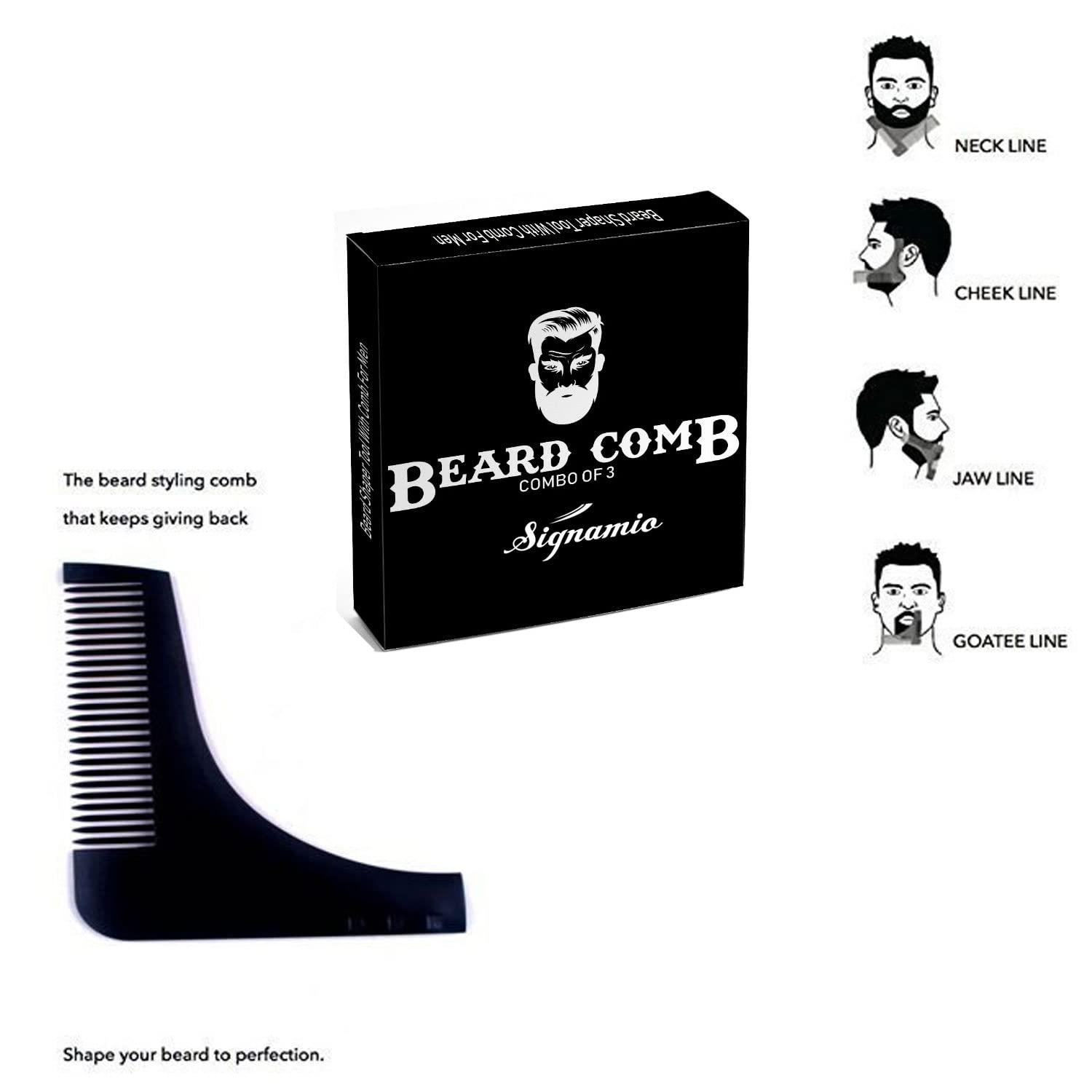 Buy SIGNAMIO 3 Pack Combo of Beard Shaper Tool With Comb For Men, Home And  Salon Use (Black) - 3- Pcs Online at Best Prices in India - JioMart.