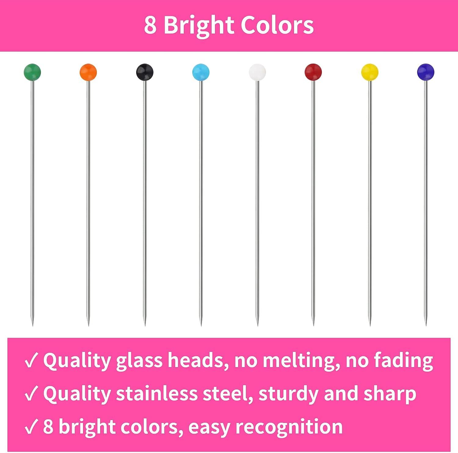 800pcs Sewing Pins for Fabric - Cuttte 8 Boxes Straight Pins with Colored  Ball Glass Heads 1.5inch Long Quilting Pins for Sewing Fabric Pins for  Crafts Dressmaker DIY Decoration Multicolor