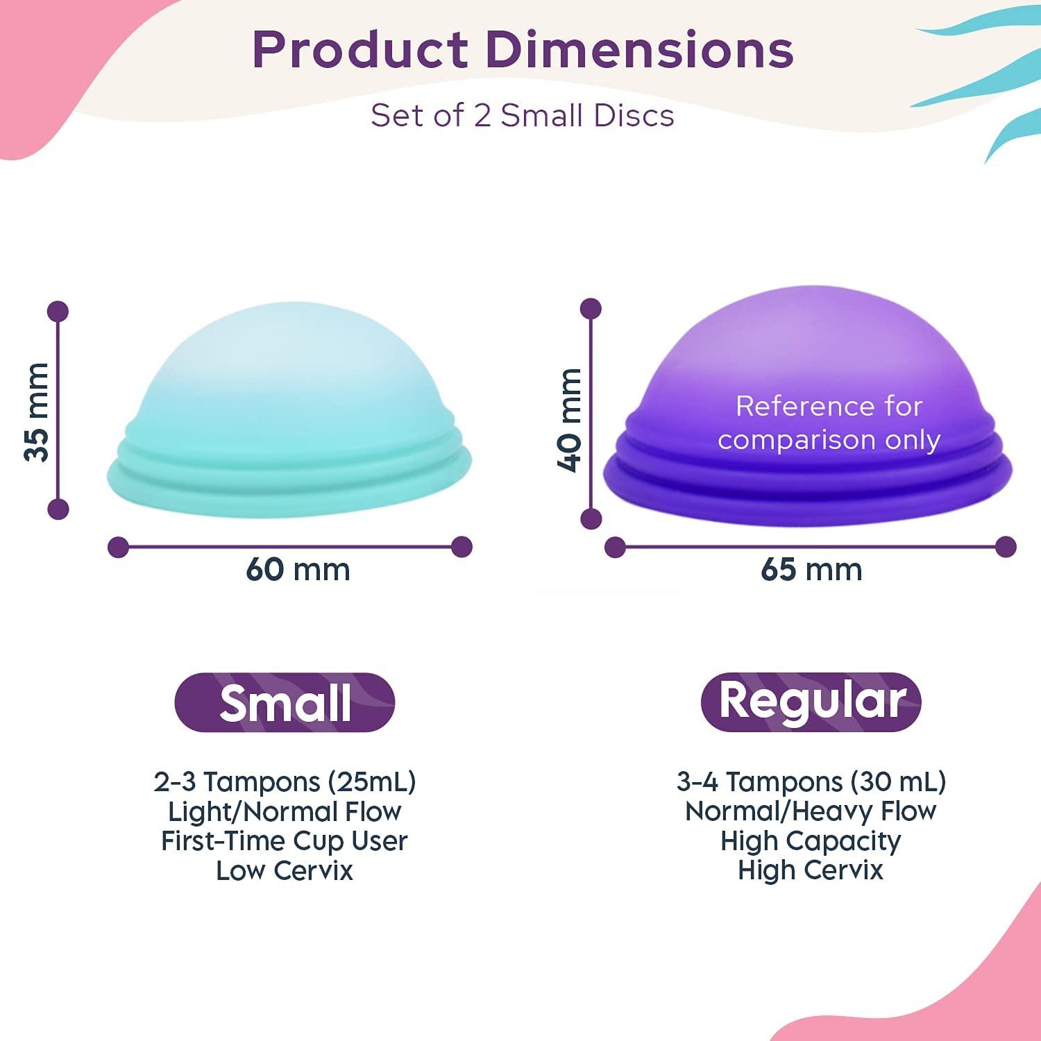 Ecoblossom Menstrual Original Disc - Set of 2 Reusable Period Discs Regular  (Small & Large (Pack of 2))